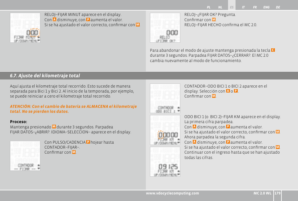 VDO WL MC 2.0 User Manual | Page 179 / 272