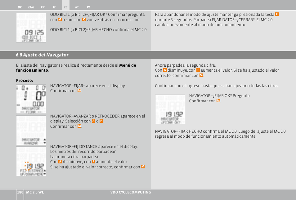 VDO WL MC 2.0 User Manual | Page 180 / 272