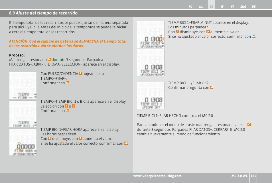 VDO WL MC 2.0 User Manual | Page 181 / 272