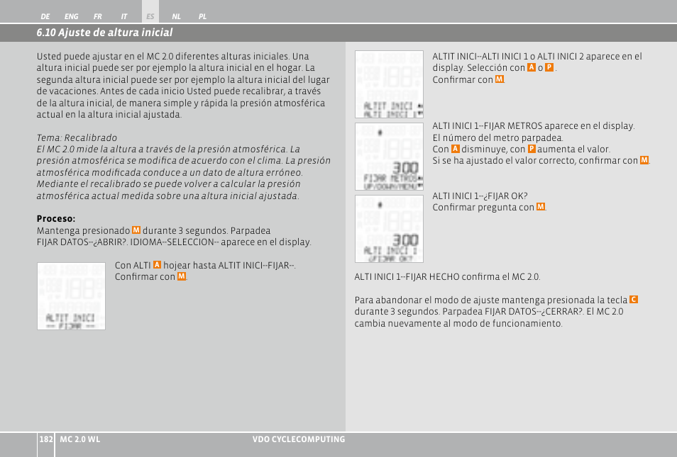 VDO WL MC 2.0 User Manual | Page 182 / 272