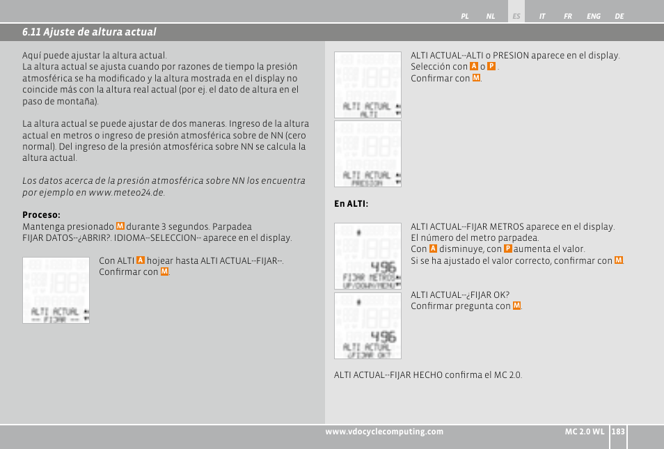 VDO WL MC 2.0 User Manual | Page 183 / 272