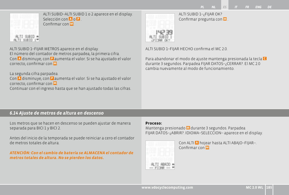 VDO WL MC 2.0 User Manual | Page 185 / 272