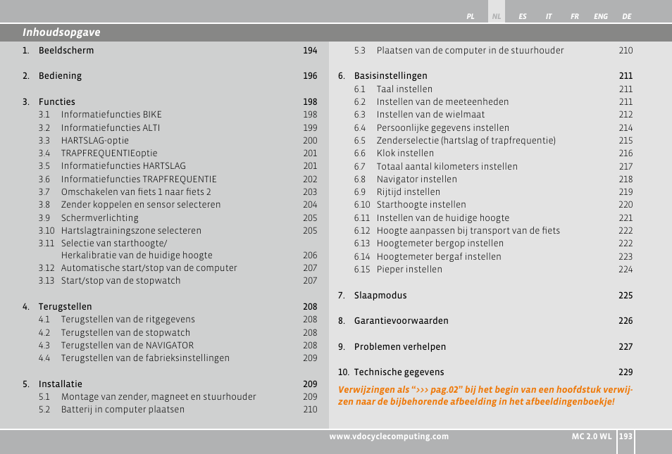 VDO WL MC 2.0 User Manual | Page 193 / 272