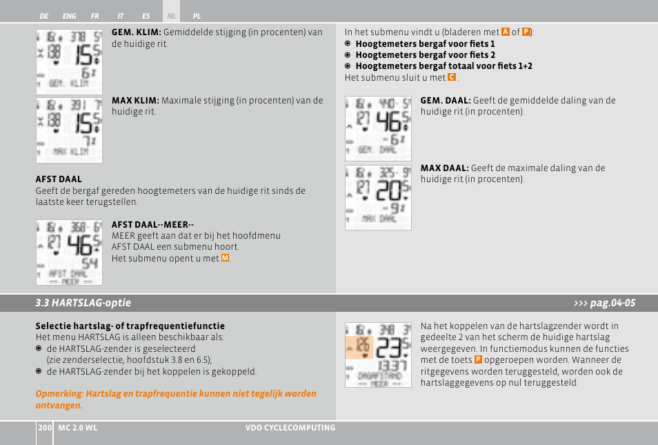 VDO WL MC 2.0 User Manual | Page 200 / 272