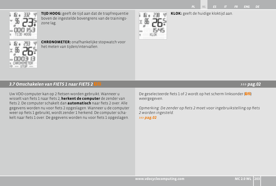 VDO WL MC 2.0 User Manual | Page 203 / 272