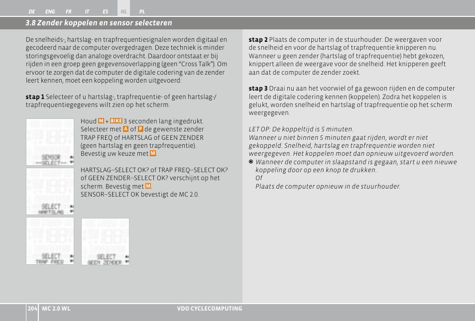 VDO WL MC 2.0 User Manual | Page 204 / 272