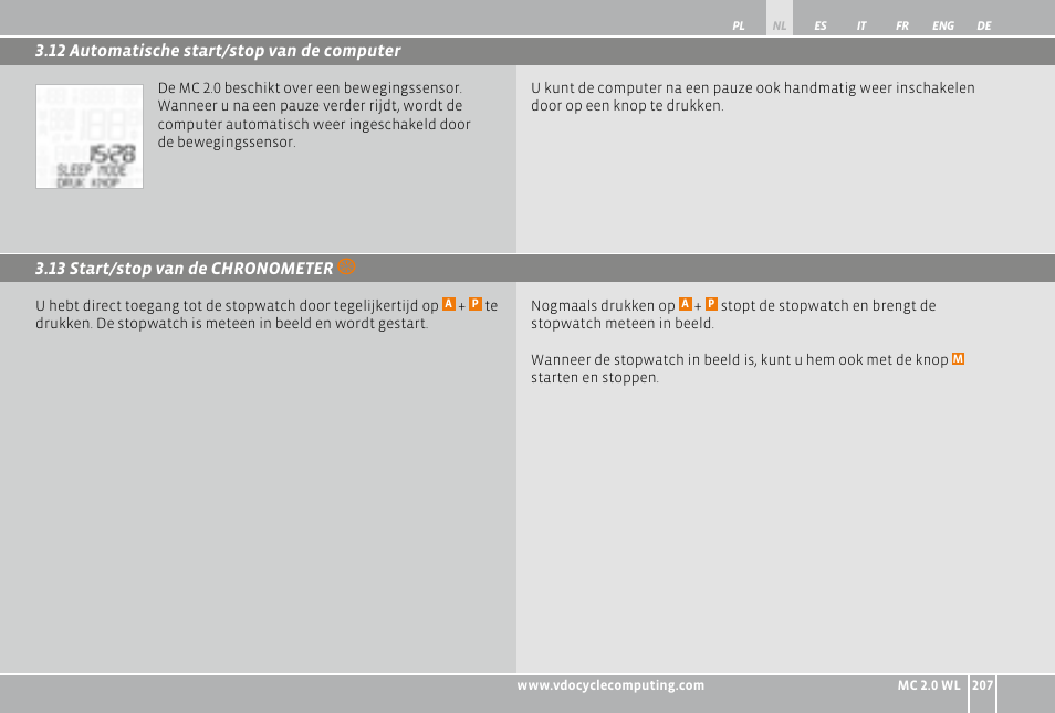 VDO WL MC 2.0 User Manual | Page 207 / 272