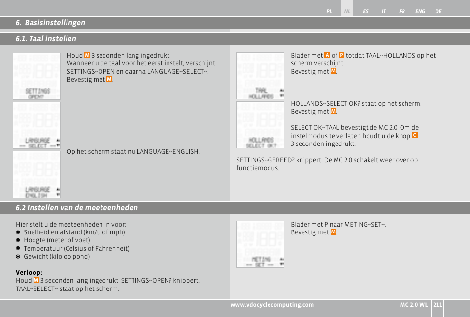 VDO WL MC 2.0 User Manual | Page 211 / 272