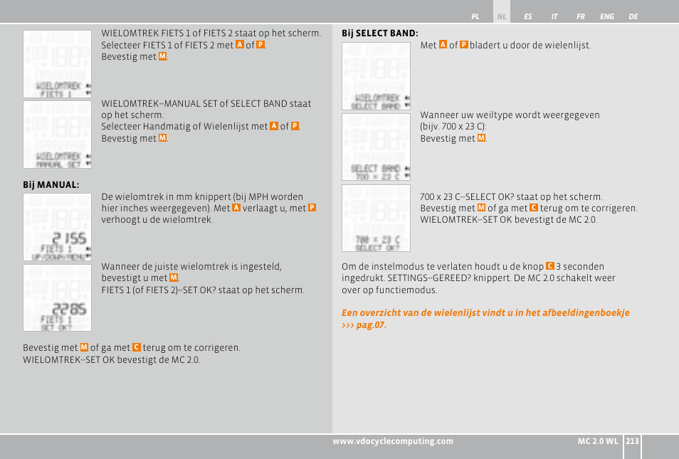 VDO WL MC 2.0 User Manual | Page 213 / 272