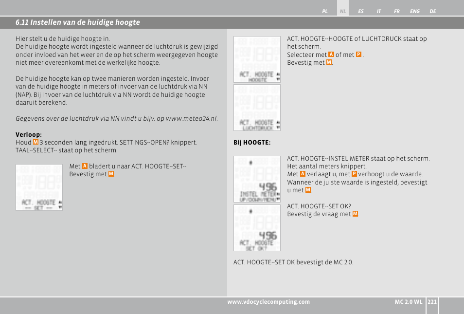 VDO WL MC 2.0 User Manual | Page 221 / 272