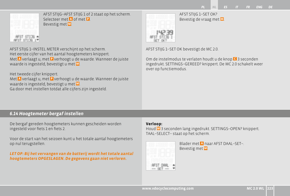 VDO WL MC 2.0 User Manual | Page 223 / 272