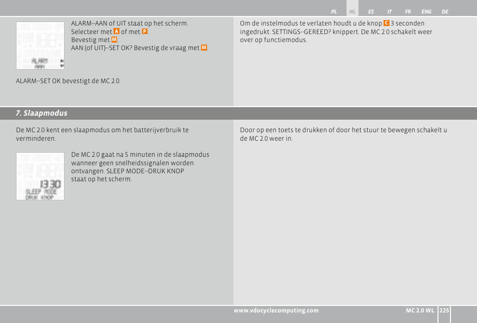 VDO WL MC 2.0 User Manual | Page 225 / 272