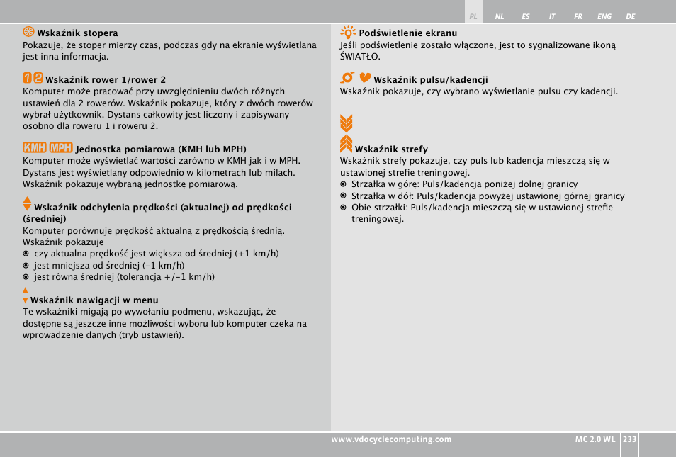 VDO WL MC 2.0 User Manual | Page 233 / 272