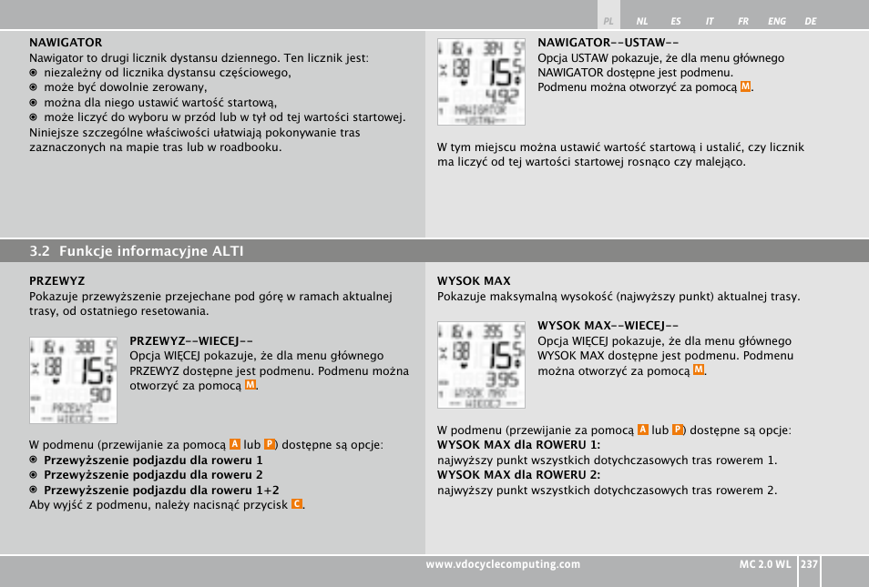 VDO WL MC 2.0 User Manual | Page 237 / 272
