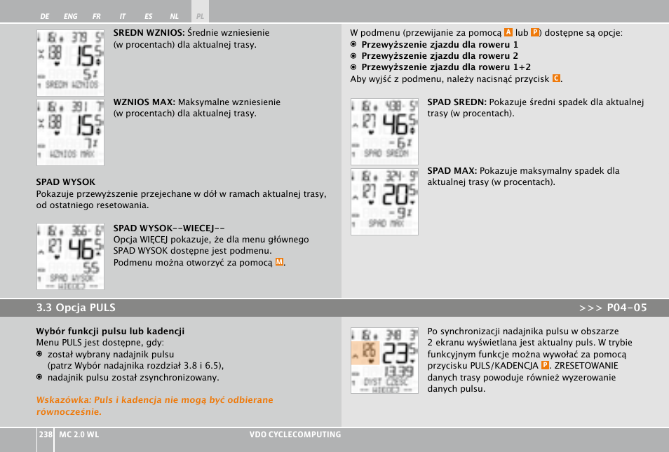 VDO WL MC 2.0 User Manual | Page 238 / 272