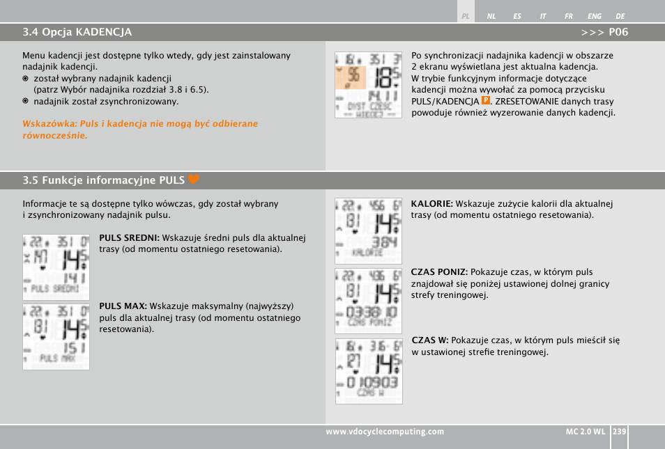 VDO WL MC 2.0 User Manual | Page 239 / 272