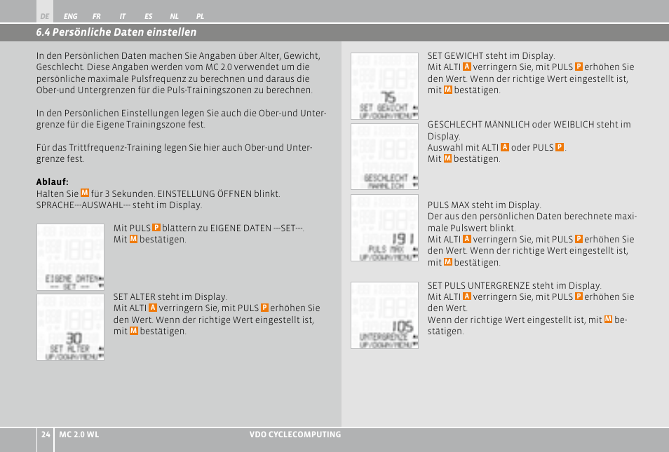 VDO WL MC 2.0 User Manual | Page 24 / 272