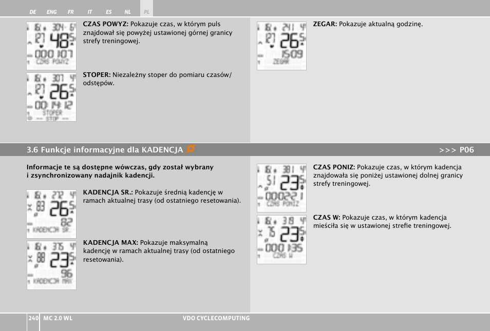 VDO WL MC 2.0 User Manual | Page 240 / 272