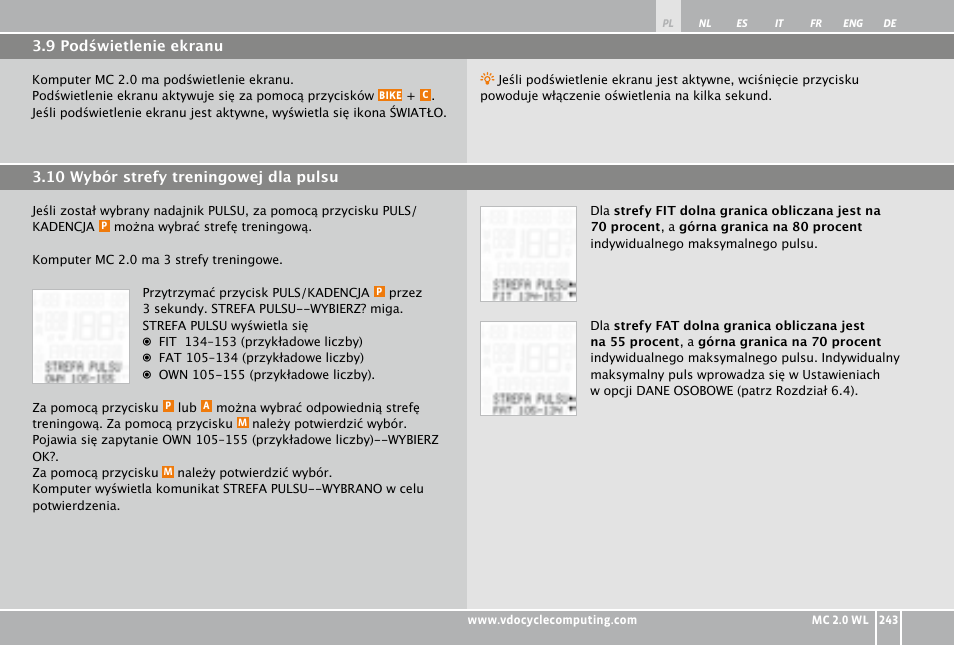 VDO WL MC 2.0 User Manual | Page 243 / 272