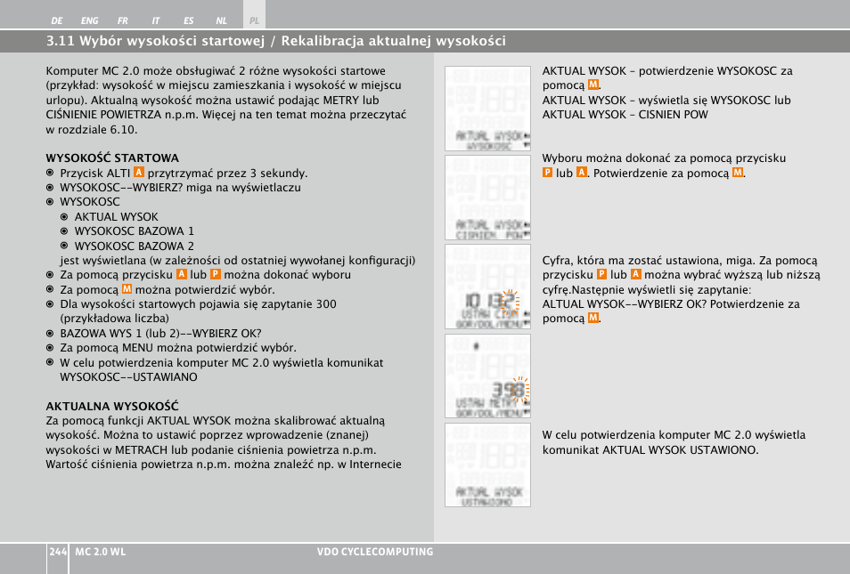 VDO WL MC 2.0 User Manual | Page 244 / 272