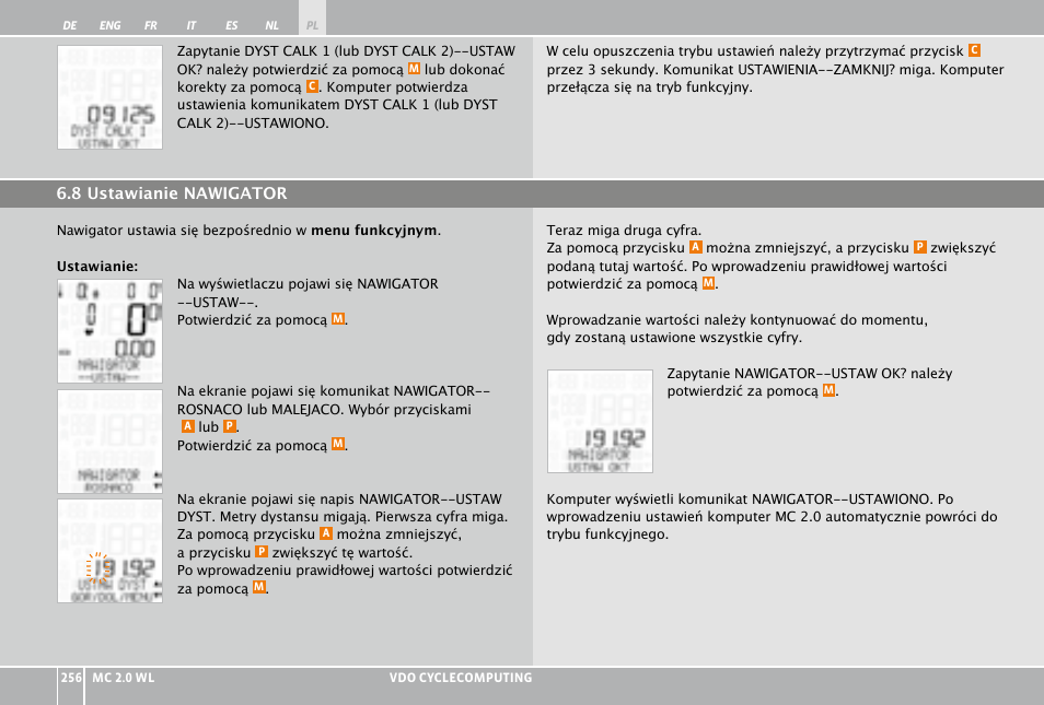 VDO WL MC 2.0 User Manual | Page 256 / 272