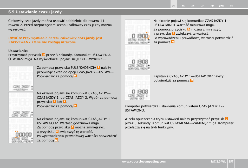 VDO WL MC 2.0 User Manual | Page 257 / 272