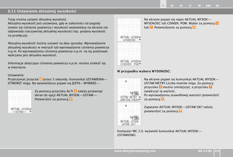 VDO WL MC 2.0 User Manual | Page 259 / 272