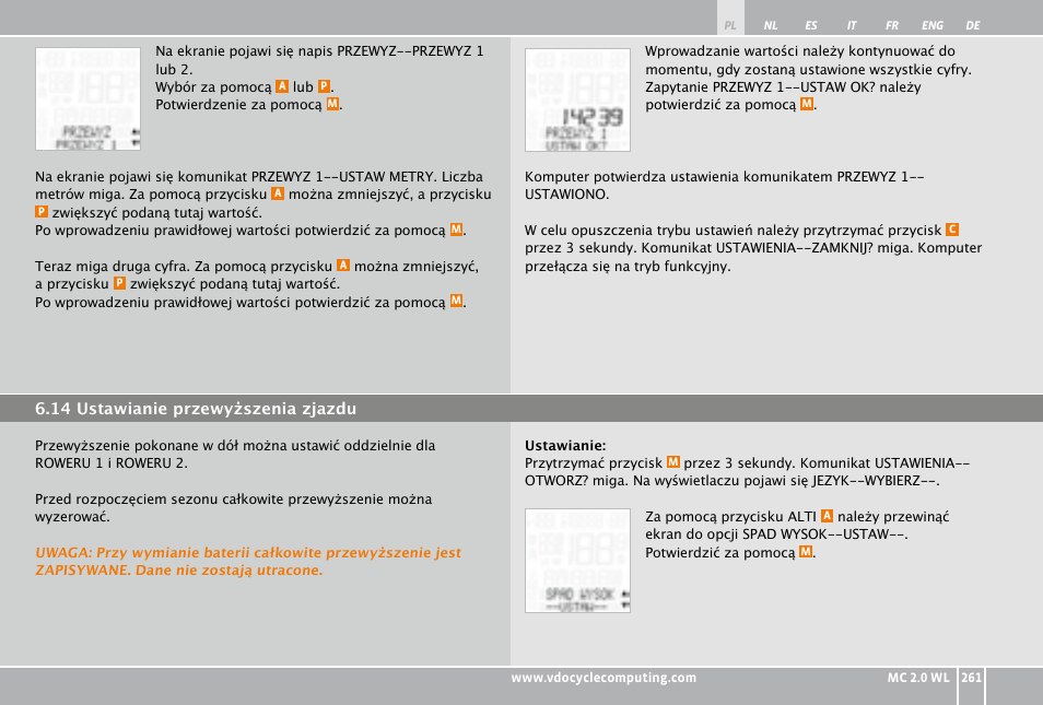 VDO WL MC 2.0 User Manual | Page 261 / 272