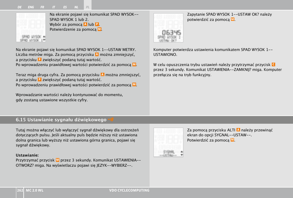 VDO WL MC 2.0 User Manual | Page 262 / 272