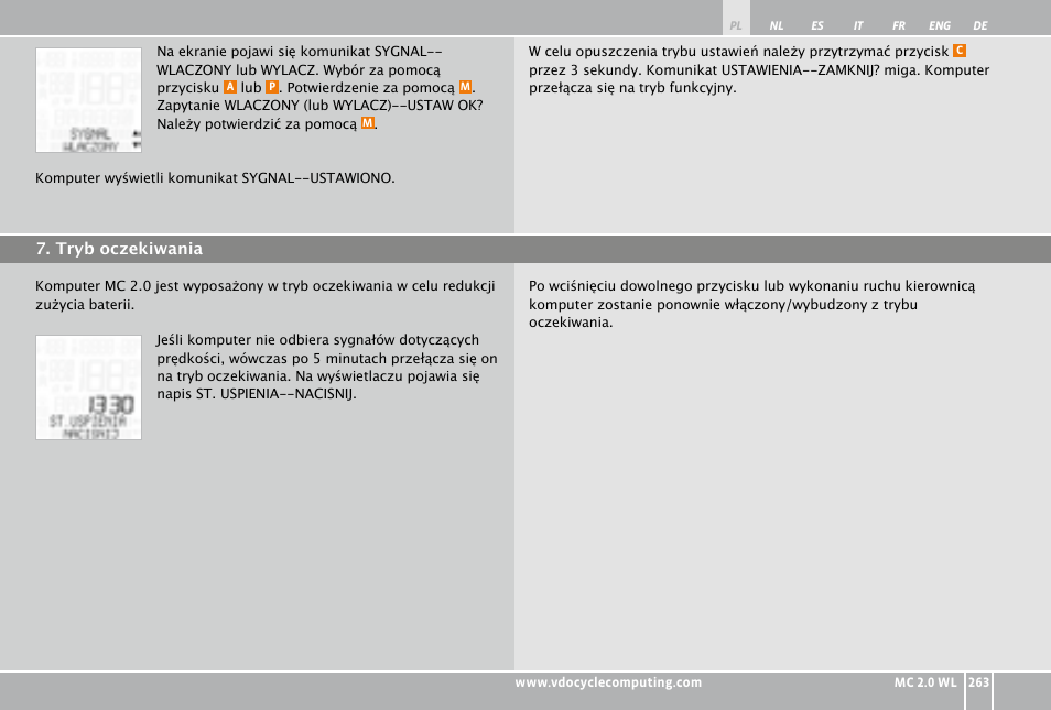 VDO WL MC 2.0 User Manual | Page 263 / 272