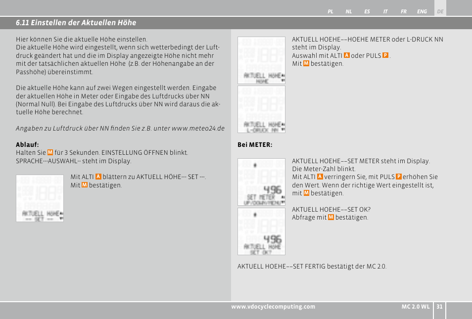 VDO WL MC 2.0 User Manual | Page 31 / 272