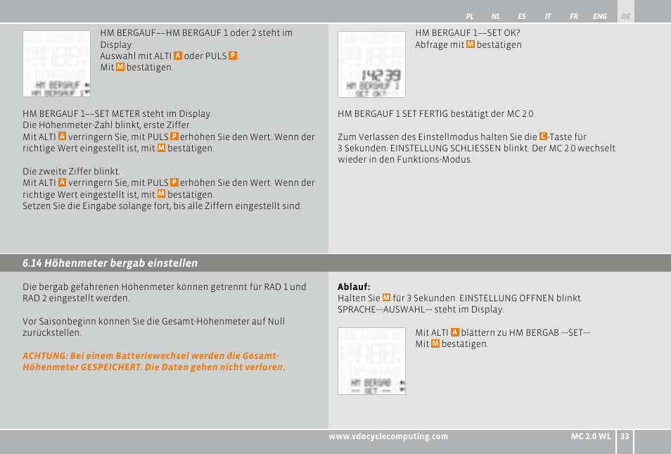 VDO WL MC 2.0 User Manual | Page 33 / 272