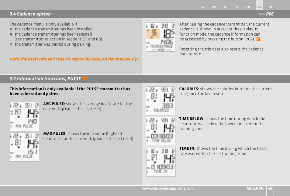VDO WL MC 2.0 User Manual | Page 49 / 272