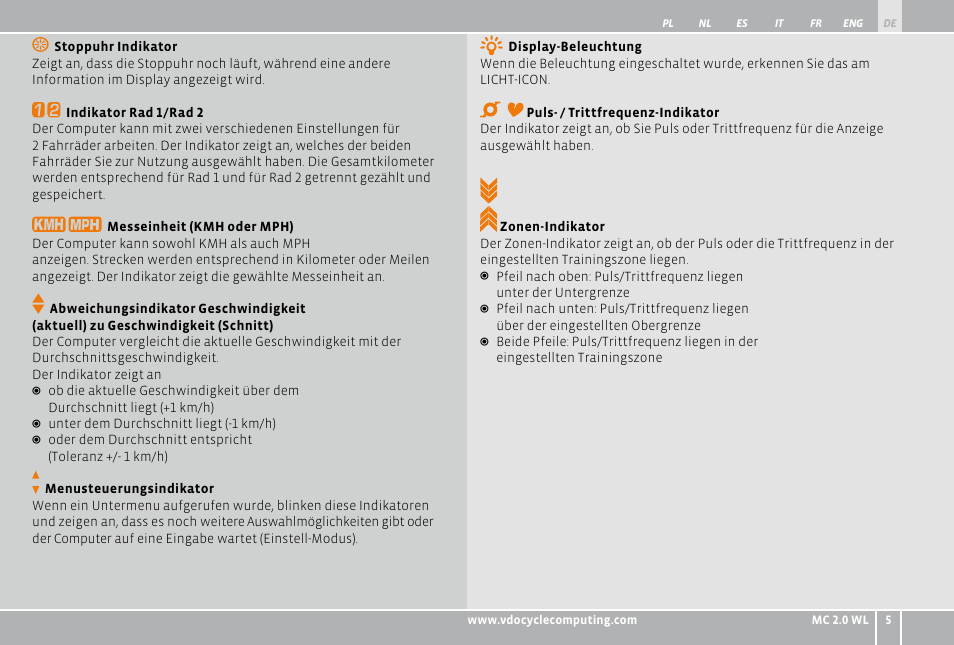 VDO WL MC 2.0 User Manual | Page 5 / 272
