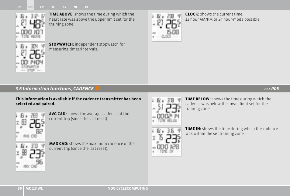 VDO WL MC 2.0 User Manual | Page 50 / 272