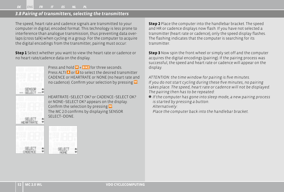 VDO WL MC 2.0 User Manual | Page 52 / 272