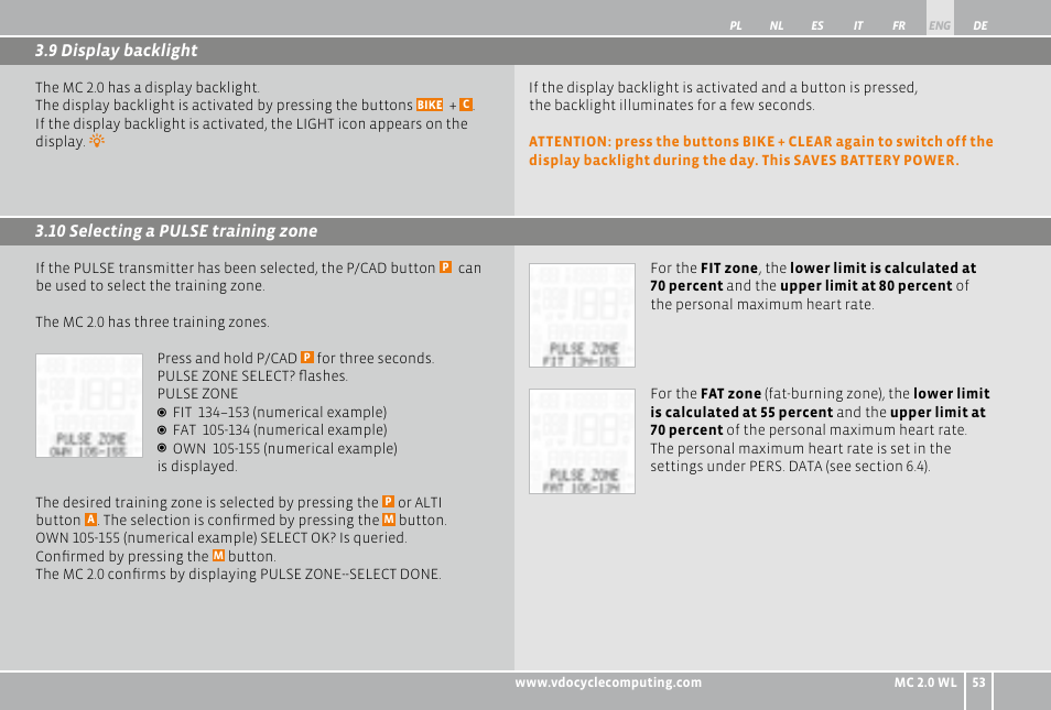 VDO WL MC 2.0 User Manual | Page 53 / 272