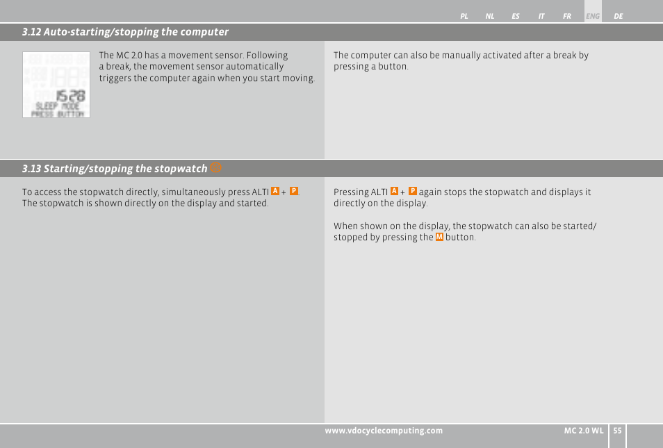 VDO WL MC 2.0 User Manual | Page 55 / 272