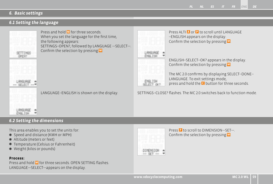 VDO WL MC 2.0 User Manual | Page 59 / 272