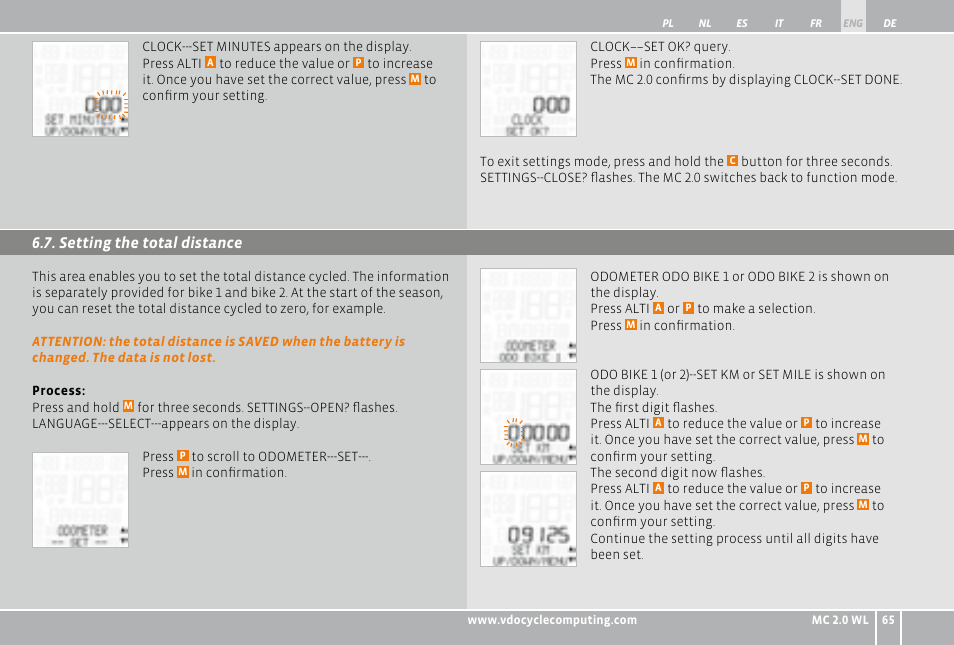 VDO WL MC 2.0 User Manual | Page 65 / 272