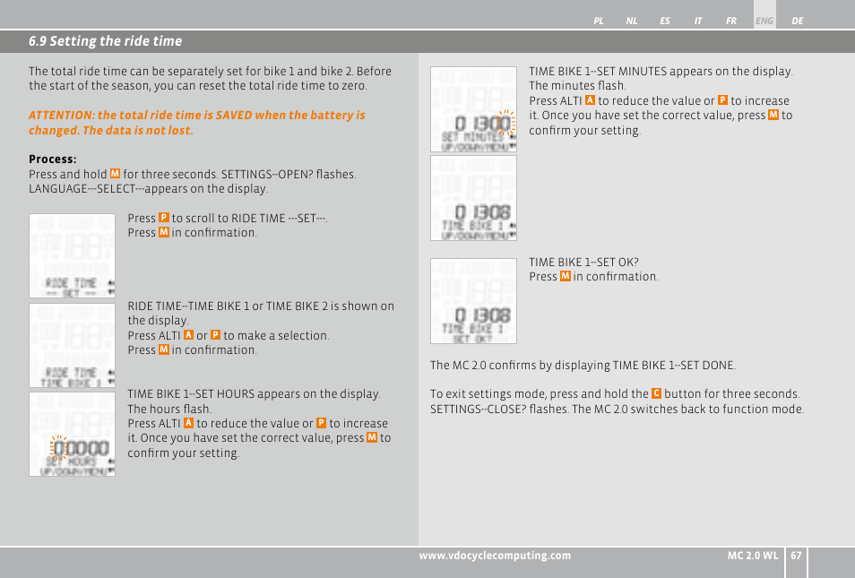 VDO WL MC 2.0 User Manual | Page 67 / 272