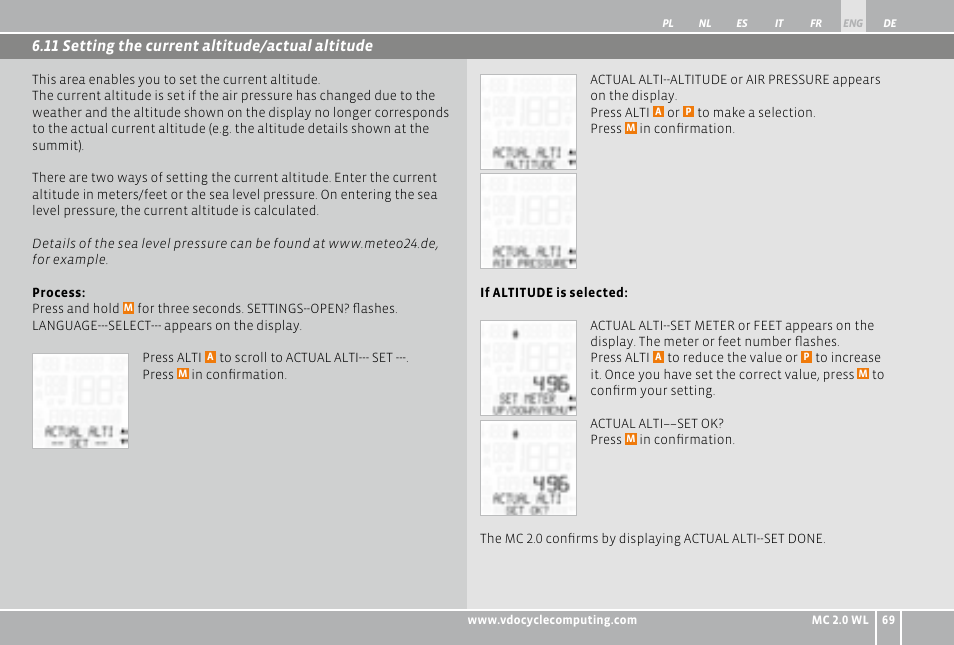 VDO WL MC 2.0 User Manual | Page 69 / 272