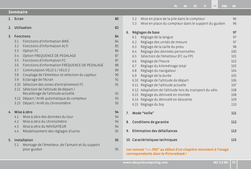 VDO WL MC 2.0 User Manual | Page 79 / 272