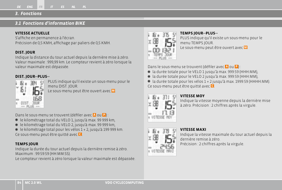 VDO WL MC 2.0 User Manual | Page 84 / 272