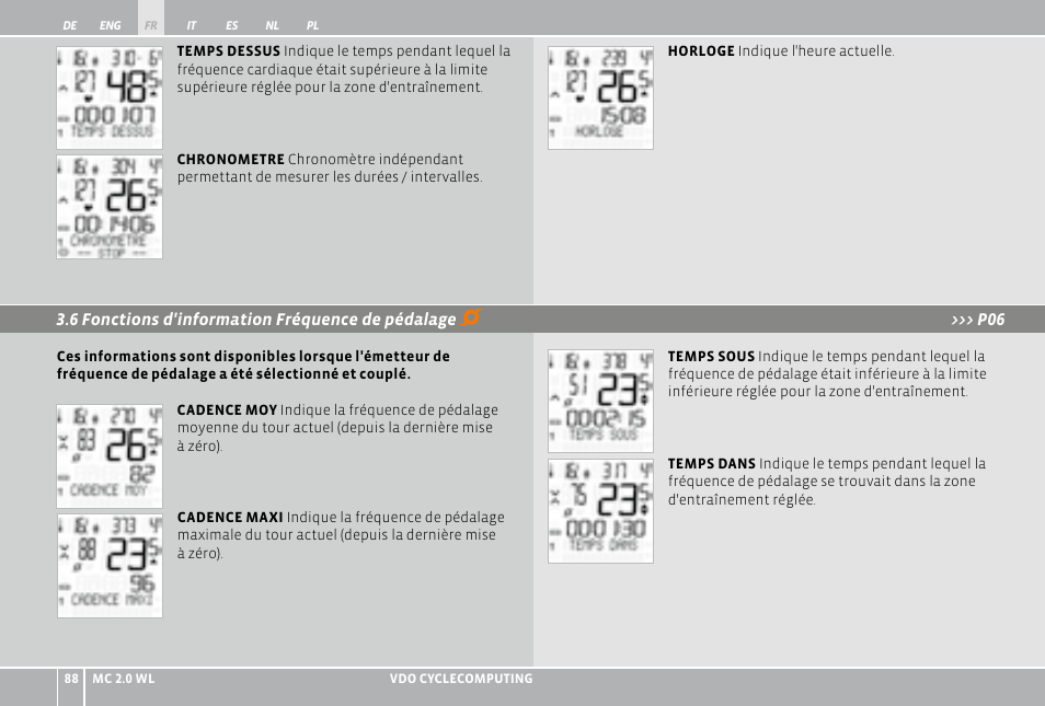 VDO WL MC 2.0 User Manual | Page 88 / 272