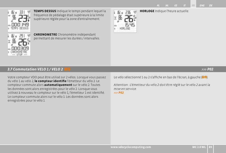 VDO WL MC 2.0 User Manual | Page 89 / 272