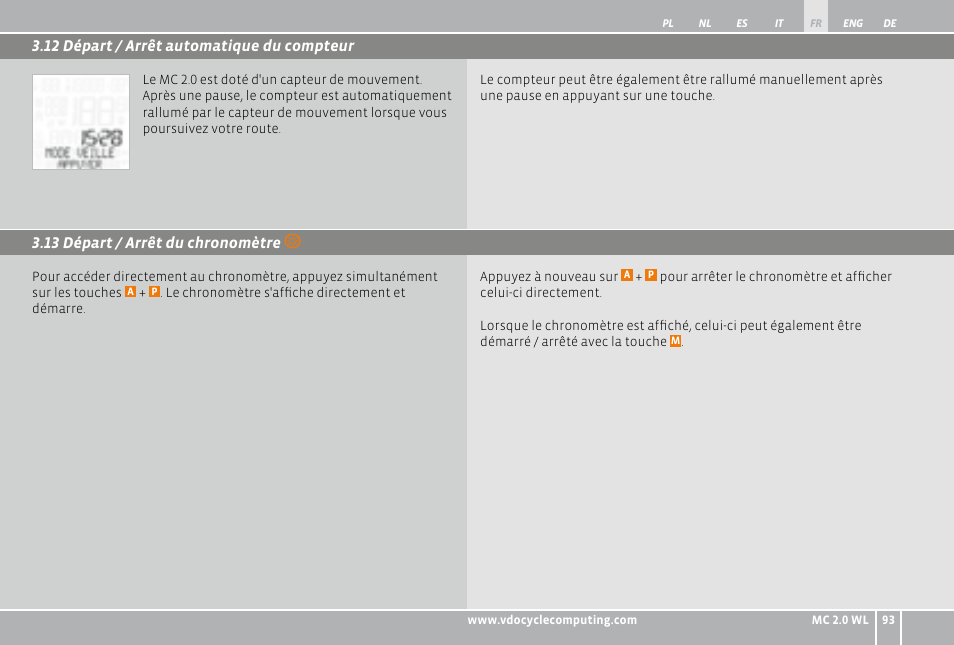 VDO WL MC 2.0 User Manual | Page 93 / 272