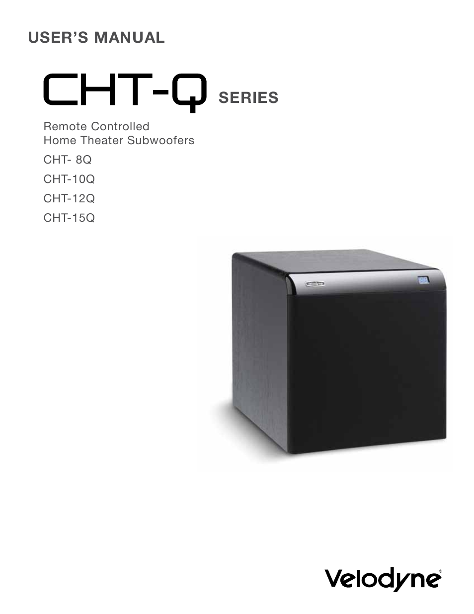 Velodyne CHT-Q Series User Manual | 26 pages