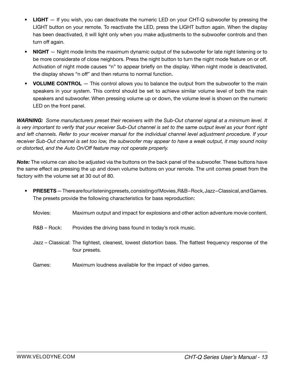 Velodyne CHT-Q Series User Manual | Page 19 / 26