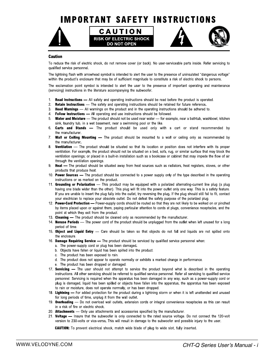 Velodyne CHT-Q Series User Manual | Page 3 / 26